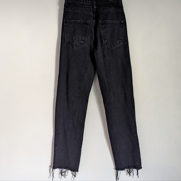 PRINCESS POLLY High Rise Raw Hem Distressed Black Jeans Size 0 - Picture 8 of 12